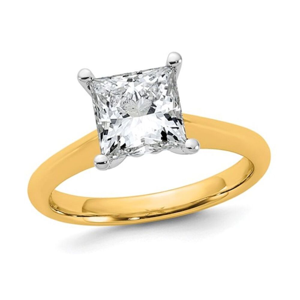 2.00 Carat (ctw VS, F) Certified Lab-Grown Princess Diamond Engagement Ring 14K